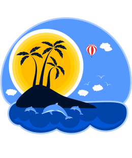 Koszulka męska granatowa na wakacje i lato - Hot Summer Adventure