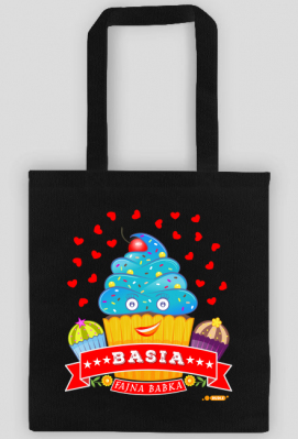 Basia Fajna Babka - Torba na zakupy czarna z imieniem - Dudle