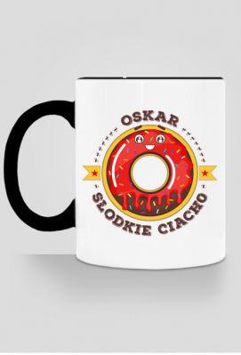 Oskar Słodkie Ciacho - Kubek biało-kolorowy z imieniem - Dudle