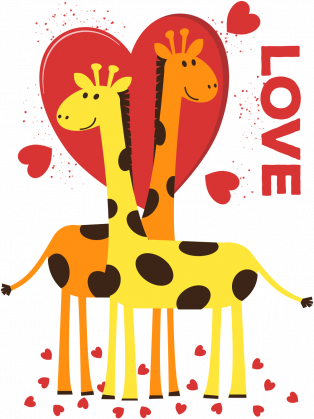 Zakochane Żyrafy - Szara koszulka męska