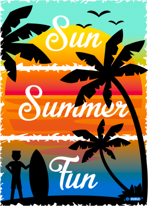 Sun Summer Fun - Czarna koszulka damska
