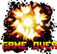 Pixel art –  game over i wybuch, t-shirt (różne kolory)