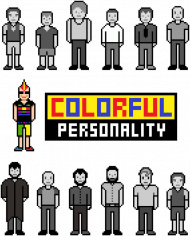 Pixel art – colorful personality – kolorowa osobowość (t-shirt damski, różne kolory)