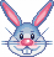 Pixel art – królik z pikseli