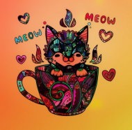 Mandala cat kot torba