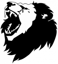 Bluza college czarno-szara z nadrukiem lwa