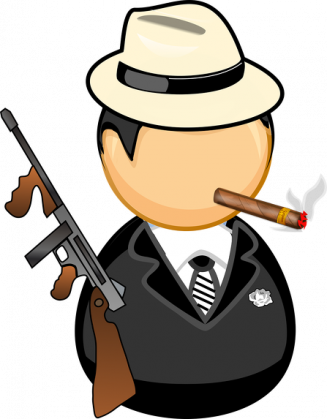 kubek biały z nadrukiem gangstera