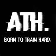 Kubek z napisem "ATH. BORN TO TRAIN HARD"