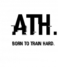 Koszulka dziecięca z dwoma wzorami z przodu ("Athlete JR.") oraz z tyłu ("ATH. Born To Train Hard")