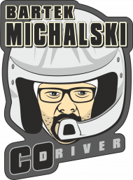 T-Shirt Grey New Logo - Bartek Michalski Rally Co-Driver