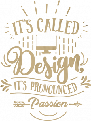 WO. Hoodie - Design is passion - Graphic Design GOLD