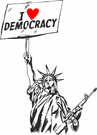 Plakat, kocham demokrację - I love democracy