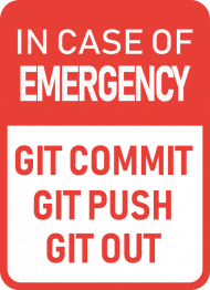 Praktyczny i tani prezent dla programisty - Koszulka, In case of emergency Github, Git Commit, Git Push, Git Out
