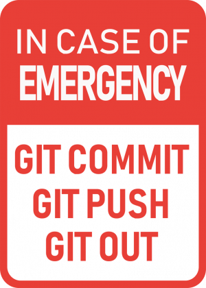 Śmieszny prezent dla dziewczyny, programistki - Koszulka In case of emergency, Git Hub, Git Commit, Git Push, Git Out