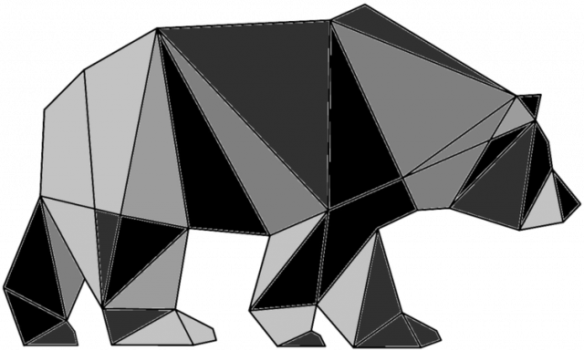 Koszulka Geometryczny Szary Niedźwiedź