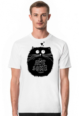 KOSZULKA MĘSKA CAT BE AWESOME TODAY - zakupoholik
