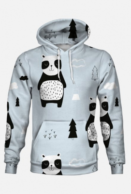 BLUZA Z KAPTUREM FULLPRINT PANDA - zakupoholik