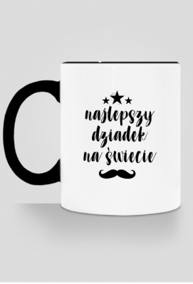 Kubek z kolorowym uchem Najlepszy Dziadek - zakupoholik