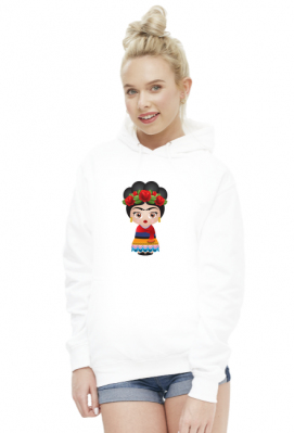 Bluza damska z kapturem Frida 2 - biała - zakupoholik