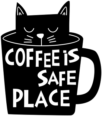 BLUZA DAMSKA ROZSUWANA CAT COFFEE IS SAFE PLACE