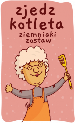 Fartuch kuchenny - Zjedz Kotleta (Prezent na Dzień Babci)