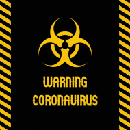 Maseczka ochronna z grafiką warning coronavirus