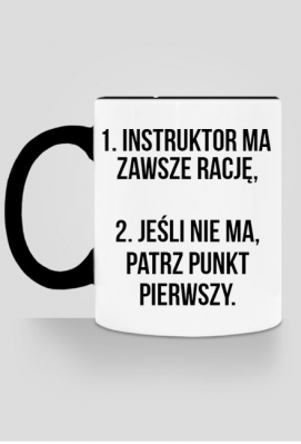 kubek, kolorowe ucho - instruktor ma zawsze rację - Stamp KJ