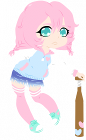 Chibi girl with a baseball bat