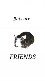 "Rats Are FRIENDS" T-shirt ze szczurem