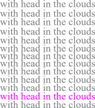 head in the clouds