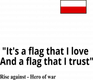 Polska flaga - mała + cytat (chłopiec)