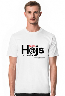 Koszulka T-shirt biała Hajs z Neta - logo przód i tył - Hajs z Neta TEAM
