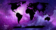 Mapa Świata kosmos plakat