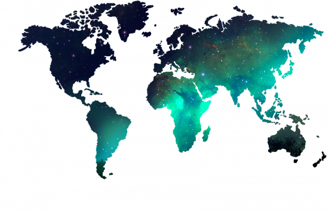 Mapa świata gwiazdy plakat