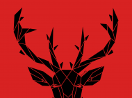 Rogi jelenia - czerwona maseczka ochronna