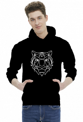 Biały tygrys (kontur) - bluza męska - DemoniaArt