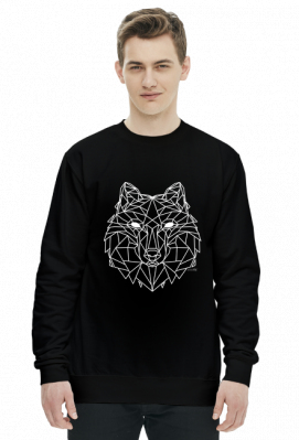 Wilk (kontur) - bluza bez kaptura unisex - DemoniaArt