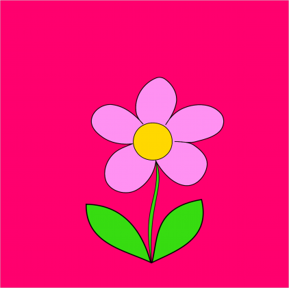 Maseczka kolorowa różowa i kwiat