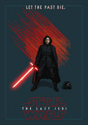 STAR WARS Kylo Ren Pixel Art - plakat A2