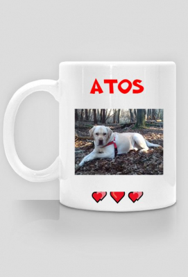 KUBEK  ze zjęciem labrador i z napisem Atos - NASZE LABRADORY RETRIEVER