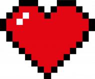 Pixel Art - Czerwone Serce - styl retro - 8 bit - inspirowane starą grafiką, taką jaka występuje w grze Minecraft - torba