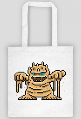 Pixel Art - piaskowy Potwór - styl retro - grafika inspirowana grą Minecraft - torba - Pixel Art