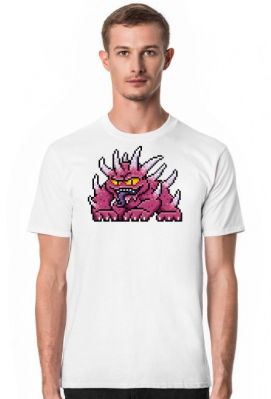 Pixel Art - Potwór z kolcami - styl retro - grafika inspirowana grą Minecraft / Starcraft / Diablo - męska koszulka - Pixel Art