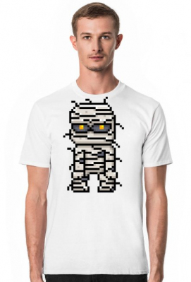 Pixel Art - Mumia - styl retro - 8 bit - grafika inspirowana grą Minecraft - męska koszulka - Pixel Art