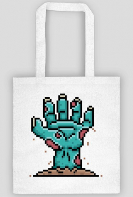 Pixel Art - ręka Zombie - styl retro - 8 bit - grafika inspirowana grą Minecraft - torba - Pixel Art