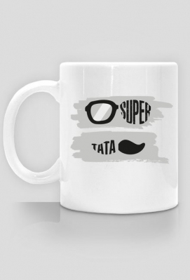 Urodzony w urodziny - Super Tata - idealny prezent dla taty na dzień ojca i urodziny - okulary - wąsy - kubek - URODZONY W URODZINY