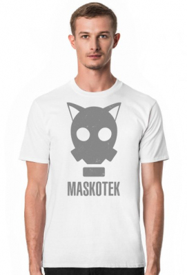 Maskotek - kot - maska gazowa - retro - vintage - postapo - apokalipsa - męska koszulka - Born to Design
