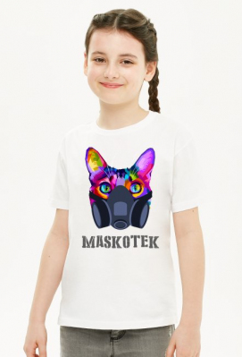 Maskotek - kolorowy kot - maska gazowa - retro - vintage - postapo - apokalipsa - dziewczynka koszulka - Born to Design