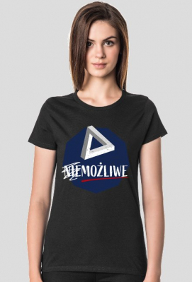 Nie możliwe - złudzenie optyczne - figura niemożliwa - Trójkąt Penrose’a - retro - vintage - damska koszulka 2 - Born to Design