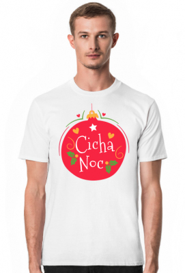 Bombka na choinkę z napisem Cicha Noc - Boże Narodzenie - Święta - męska koszulka - Born to Design